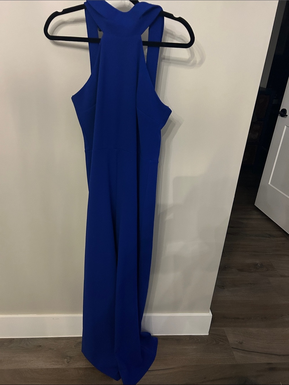 bebe Royal Blue Halter Jumpsuit